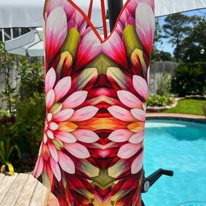 Robin Piccone Floral one piece floral swimsuit size 12